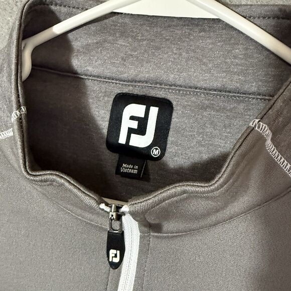 FootJoy Quarter Zip Mens Golf Vest Size M Fleece Sleeveless Gray Performance - Picture 2 of 7